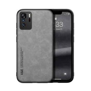 For Xiaomi Redmi Note 10 Pro 5G Skin Feel Magnetic Leather Back Phone Case(Light Grey)
