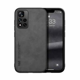 For Xiaomi Redmi Note 11 Pro 5G Skin Feel Magnetic Leather Back Phone Case(Dark Grey)