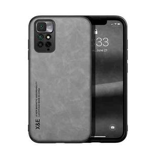 For Xiaomi Redmi Note 11 4G Skin Feel Magnetic Leather Back Phone Case(Light Grey)