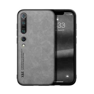 For Xiaomi Mi 10 Pro Skin Feel Magnetic Leather Back Phone Case(Light Grey)