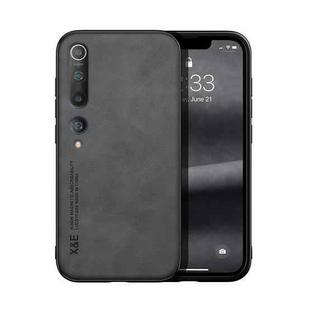 For Xiaomi Mi 10 Skin Feel Magnetic Leather Back Phone Case(Dark Grey)