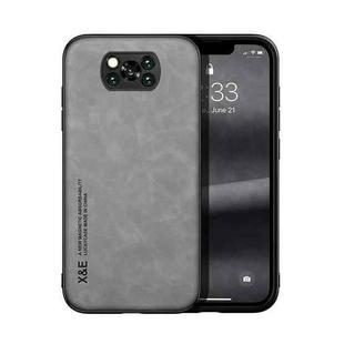 For Xiaomi Poco X3 NFC Skin Feel Magnetic Leather Back Phone Case(Light Grey)