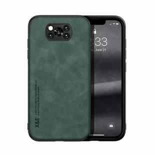 For Xiaomi Poco X3 NFC Skin Feel Magnetic Leather Back Phone Case(Green)