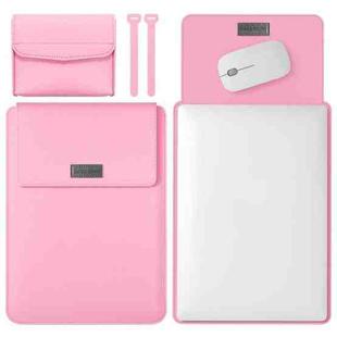 4 in 1 Lightweight and Portable Leather Computer Bag, Size:11/12 inches(Pink)