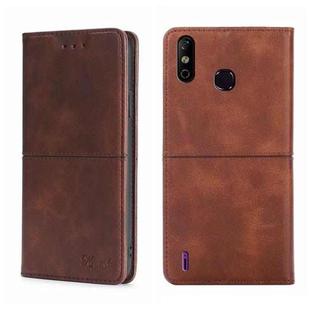 For Infinix Smart 4 X653 Cow Texture Magnetic Horizontal Flip Leather Phone Case(Dark Brown)