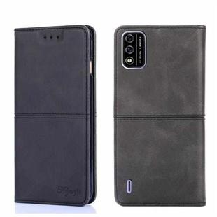 For Itel A48 Cow Texture Magnetic Horizontal Flip Leather Phone Case(Black)