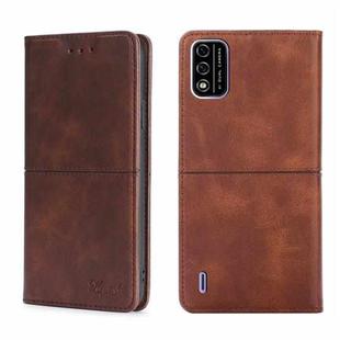 For Itel A48 Cow Texture Magnetic Horizontal Flip Leather Phone Case(Dark Brown)