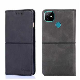 For Itel Vision 1 Cow Texture Magnetic Horizontal Flip Leather Phone Case(Black)