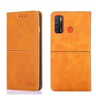 For Tecno Camon 15 CD7/Camon 15 Air/Spark 5/Spark 5 Pro Cow Texture Magnetic Horizontal Flip Leather Phone Case(Light Brown)