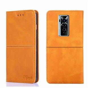 For Tecno Phantom X Cow Texture Magnetic Horizontal Flip Leather Phone Case(Light Brown)