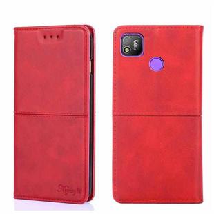 For Tecno Pop 4 Cow Texture Magnetic Horizontal Flip Leather Phone Case(Red)