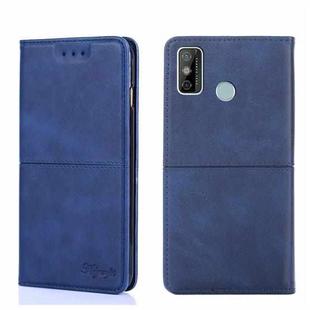 For Tecno Spark 6 GO Cow Texture Magnetic Horizontal Flip Leather Phone Case(Blue)