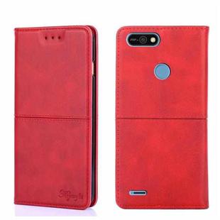 For Tecno Pop 2/Pop 2 F/Pop 2 Pro/Pop 2 Power/Itel P13 Cow Texture Magnetic Horizontal Flip Leather Phone Case(Red)