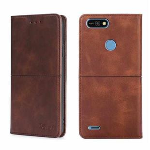 For Tecno Pop 2/Pop 2 F/Pop 2 Pro/Pop 2 Power/Itel P13 Texture Magnetic Horizontal Flip Leather Phone Case(Dark Brown)