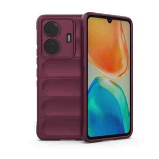 For vivo s15e Magic Shield TPU + Flannel Phone Case(Wine Red)