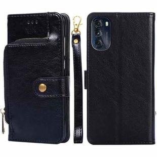 For Motorola Moto G 5G 2022 Zipper Bag PU + TPU Horizontal Flip Leather Case(Black)