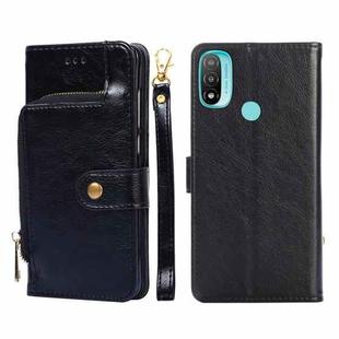 For Motorola Moto E20 Zipper Bag PU + TPU Horizontal Flip Leather Case(Black)