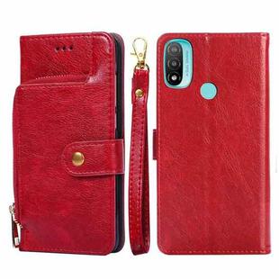 For Motorola Moto E20 Zipper Bag PU + TPU Horizontal Flip Leather Case(Red)