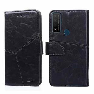 For TCL 20R 5G / Bremen / 20AX 5G Geometric Stitching Horizontal Flip Leather Phone Case(Black)