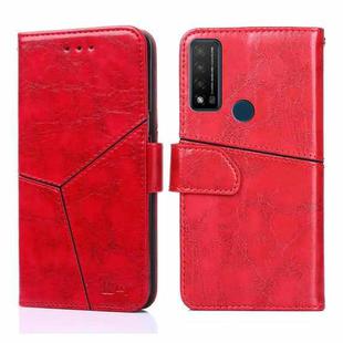 For TCL 20R 5G / Bremen / 20AX 5G Geometric Stitching Horizontal Flip Leather Phone Case(Red)