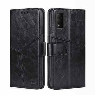 For TCL 30T T603DL Geometric Stitching Horizontal Flip Leather Phone Case(Black)