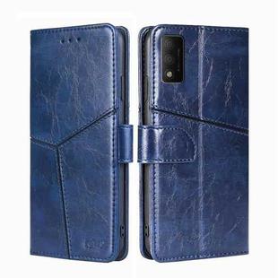 For TCL 30T T603DL Geometric Stitching Horizontal Flip Leather Phone Case(Blue)