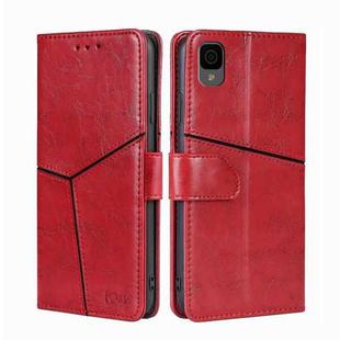 For TCL 30Z T602DL Geometric Stitching Horizontal Flip Leather Phone Case(Red)