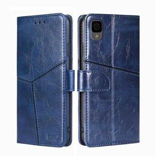 For TCL 30Z T602DL Geometric Stitching Horizontal Flip Leather Phone Case(Blue)