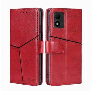 For TCL 303 Geometric Stitching Horizontal Flip Leather Phone Case(Red)