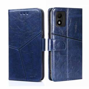 For TCL 303 Geometric Stitching Horizontal Flip Leather Phone Case(Blue)