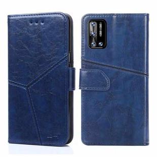 For Doogee N40 Pro Geometric Stitching Horizontal Flip Leather Phone Case(Blue)