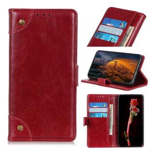 For Xiaomi 10 5G / 10 Pro 5G Copper Buckle Nappa Texture Horizontal Flip Leather Case with Holder & Card Slots & Wallet(Wine Red)
