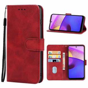 For Motorola Moto E40 Leather Phone Case(Red)