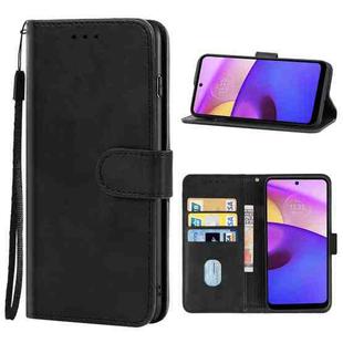 For Motorola Moto E40 Leather Phone Case(Black)