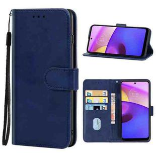 For Motorola Moto E40 Leather Phone Case(Blue)