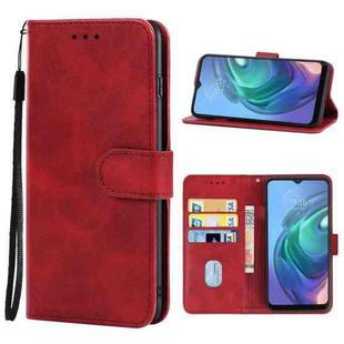 For Motorola Moto G10 Leather Phone Case(Red)