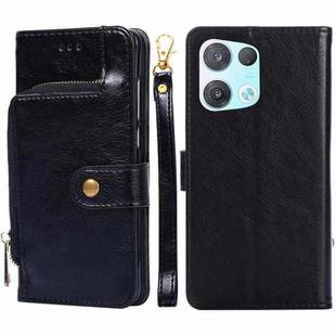 For OPPO Reno8 Pro 5G Zipper Bag PU + TPU Horizontal Flip Leather Phone Case(Black)