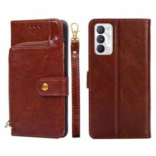 For OPPO Realme GT Master/Q3 Pro Carnival Zipper Bag PU + TPU Horizontal Flip Leather Phone Case(Brown)
