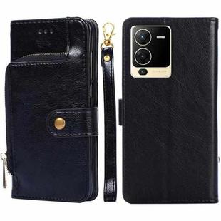 For vivo S15 5G Zipper Bag PU + TPU Horizontal Flip Leather Phone Case(Black)