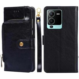 For vivo S15 Pro 5G Zipper Bag PU + TPU Horizontal Flip Leather Phone Case(Black)