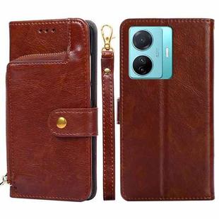 For vivo S15e 5G/T1 Snapdragon 778G Zipper Bag PU + TPU Horizontal Flip Leather Phone Case(Brown)