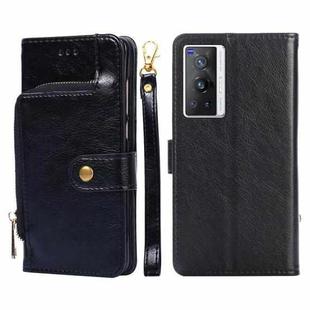 For vivo X70 Pro Zipper Bag PU + TPU Horizontal Flip Leather Phone Case(Black)