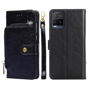 For vivo Y21/Y21s/Y33s Zipper Bag PU + TPU Horizontal Flip Leather Phone Case(Black)