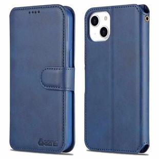 For iPhone 14 AZNS Calf Texture Flip Leather Phone Case (Blue)