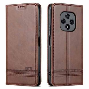 For Huawei nova 9z 5G AZNS Magnetic Calf Texture Leather Phone Case(Dark Brown)