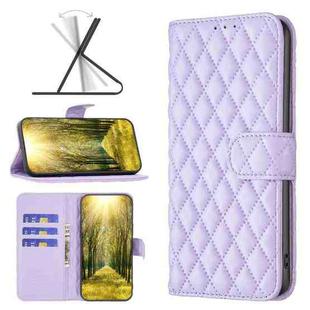 For Motorola Moto E40 / E30 Diamond Lattice Wallet Leather Flip Phone Case(Purple)