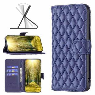 For Motorola Moto G22 Diamond Lattice Wallet Leather Flip Phone Case(Blue)