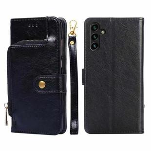 For Samsung Galaxy A13 4G Zipper Bag PU + TPU Horizontal Flip Leather Phone Case(Black)