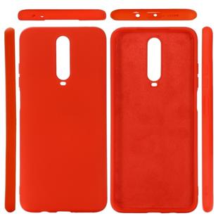 For Xiaomi Redmi K30 Solid Color Liquid Silicone Dropproof Protective Case(Red)