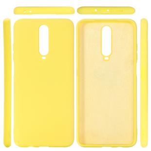 For Xiaomi Redmi K30 Solid Color Liquid Silicone Dropproof Protective Case(Yellow)